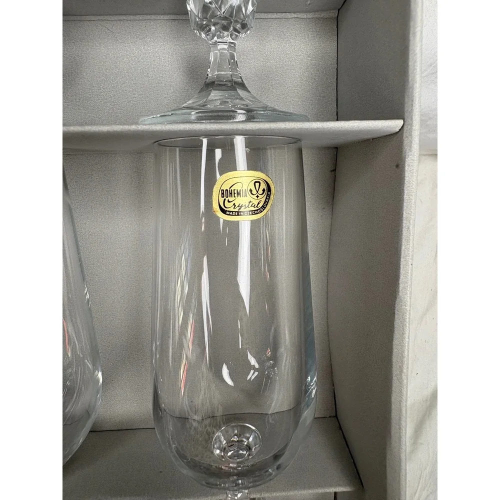 Bohemia Crystal Claudia Champagne Flutes Set of 6 180ml Fine Lead Crystal